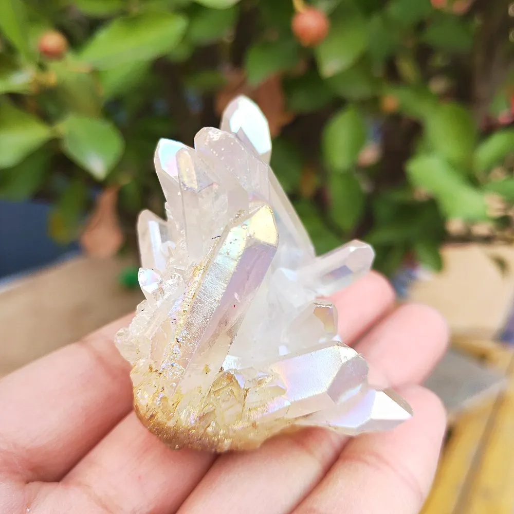 70grams Natural Angel Aura Crystal Cluster Electroplating Quartz Stone Healing