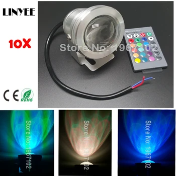 

Led Underwater Lamp RGB 10W DC12V 16 Colors changing Waterproof Aquarium Fountain Pool Lighting Black / White + 24 Keys 10pcs