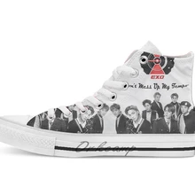 EXO Don't Mess Up My Tempo новинка дизайн дышащая Повседневная Высокая обувь на шнуровке холщовая обувь кеды