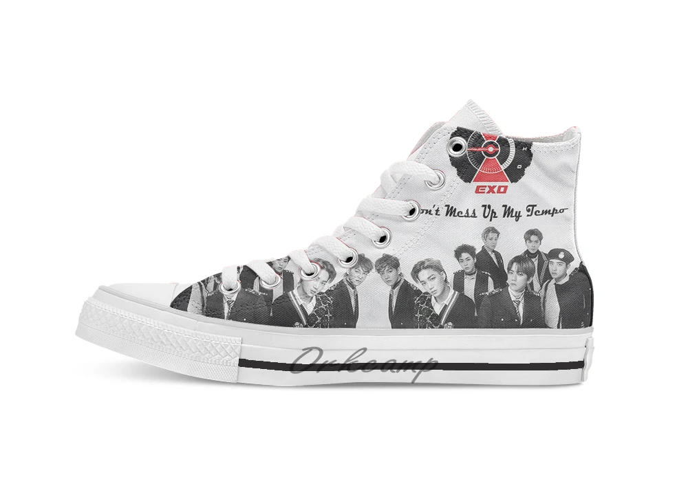 

EXO Don't Mess Up My Tempo Novelty Design breathable casual High Top lace-up Canvas shoes sneakers