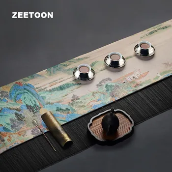 

Printing Landscape Pattern Table Runner Chinese Style Tablecloth Tea Ceremony Long Mat Decor Tea Napkins Placemat Hotel Bed Flag