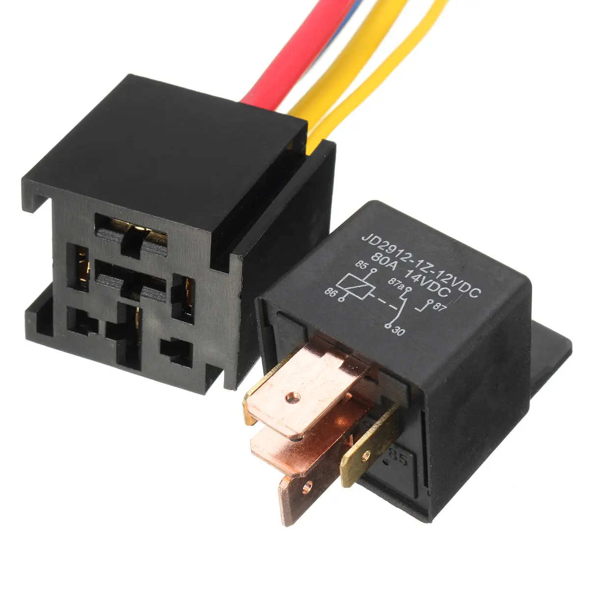 Автомобильное реле Mayitr черное водонепроницаемое 12 В 80A 5Pin DC AMP SPDT + практичная