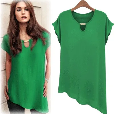 Summer Style Women Blouses 2015 Plus Size Chiffon Blouse