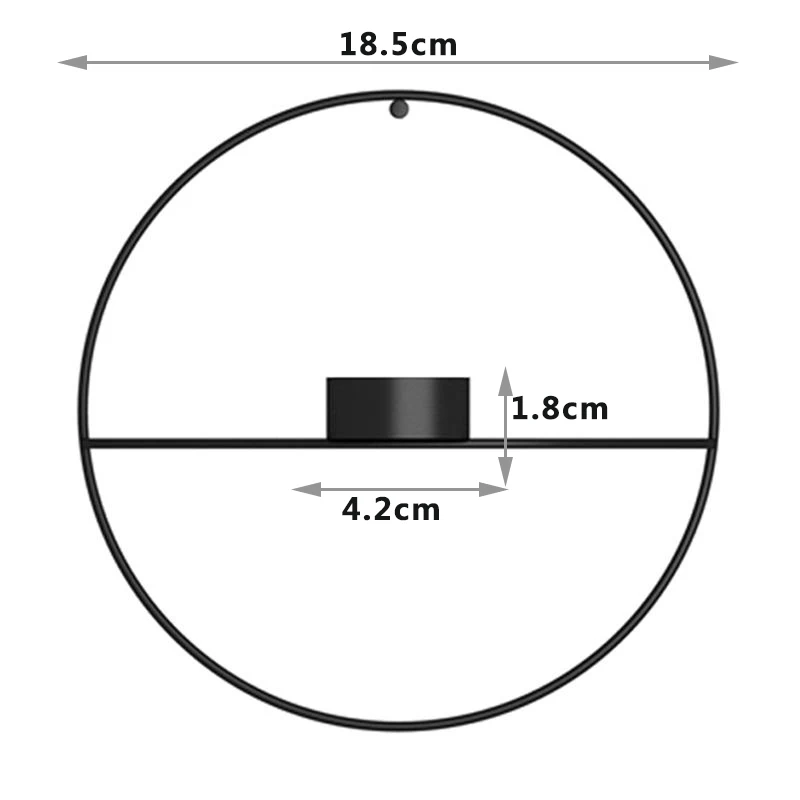 Круглый Подсвечник настенный Европейский 3D металлический подсвечник геометрический чайный светильник домашний декор ремесла свадебное украшение 19 29 см - Цвет: Black 1