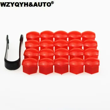 

20Pcs RED/BLUE Car Wheel Nut Caps Auto Hub Screw Cover Exterior 17mm Bolt Rims Decoration Special Socket Protection Dust Proof