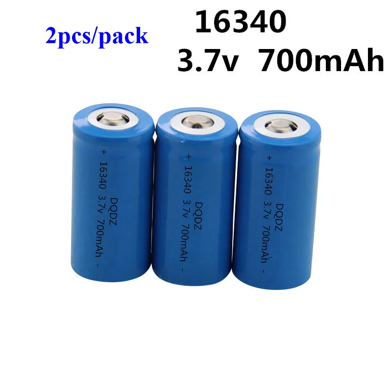 2 шт. CR123A батарея 16340 700mah 3 7 V литий ионная аккумуляторная для светодиодного