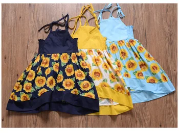 

Toddler Baby Girls Sunflower Sleeveless Princess Party Pageant Dress Sundress