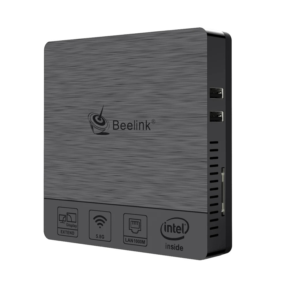 Мини-ПК Beelink BT3Pro II, Windows 10, 4 Гб ОЗУ, 64 ГБ eMMC, Intel Atom x5-Z8350, мультимедийный настольный ПК, HDMI, VGA, двойной дисплей