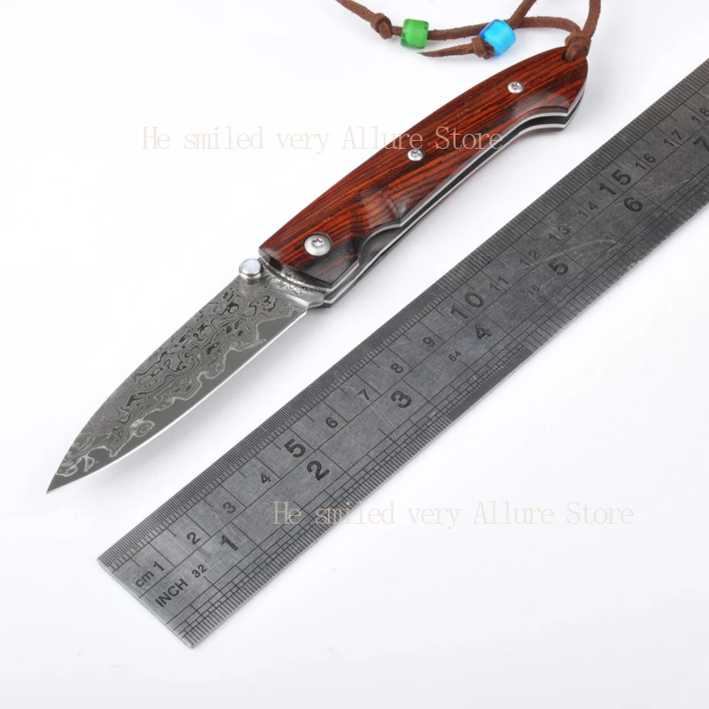 

NEW 2017 VOLTRON Damascus Steel Red sandalwood Griff Camping Outdoor Messer Uberleben Taktische taschenmesser Jagd Werkzeuge EDC