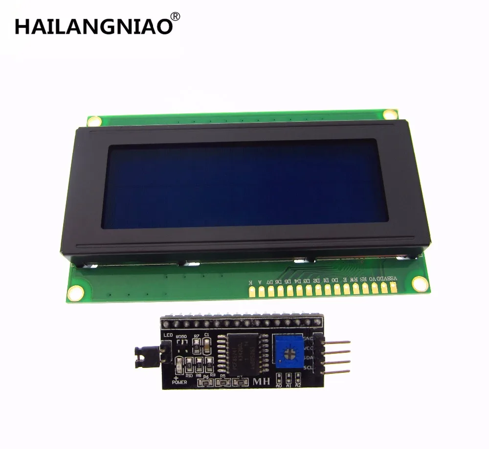1 шт. ЖК дисплей 2004 + I2C 20x4 2004A синий/зеленый экран HD44780 символьный ЖК/w IIC/I2C