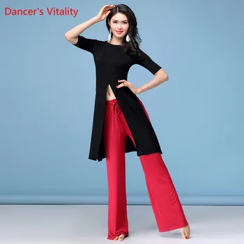 

Cheap 2 Piece Women Modal Belly Dance Black Red (Top+ Pants)2pcs Team Dancer Practice Wear Free Delivery