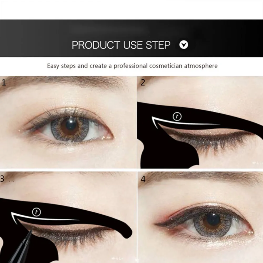 2 pcs/set Fashionable Women Cat Line Eye Makeup Eyeliner Unique Stencils Templates Makeup Tools Kits For Eyes Eyeliner Tools
