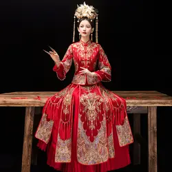 Китайское традиционное платье qipao Плюс Размер 6XL Cheongsam вышивка восточные платья Свадебные платья Женская Роба в восточном стиле vestido chino