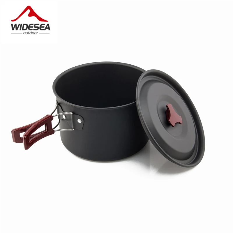 Widesea 4-5 personas camping vajilla al aire libre juego de cocina camping utensilios de cocina de viaje ollas pan café hervidor picnic conjunto
