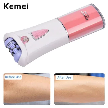 

Women Depilatory Electric Female Epilator Lady Shaver Hair Removal Facial Body Armpit Underarm Leg Depilador Battery Operate S42