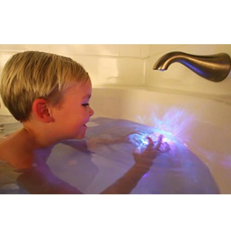Baby Kids Lovely Toy Transparent Round Bath LED Light Bathing Lamp
