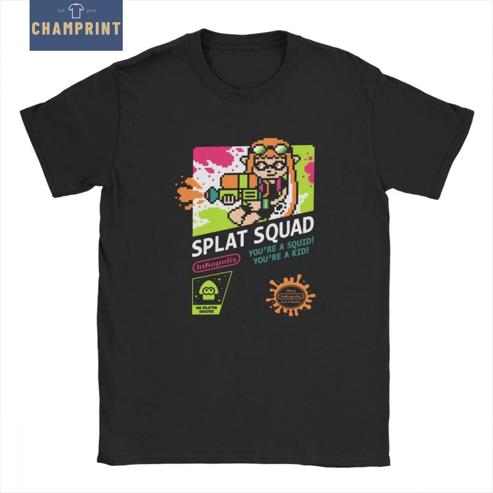 

Splat Squad Splatoon Men T Shirts Ink Kid Game Squid Funny Tee Shirt Short Sleeve Round Neck T-Shirts Pure Cotton Plus Size Tops