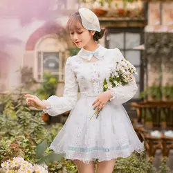 Милое платье принцессы в стиле Лолиты; милое японское тонкое платье леденцового дождя; женские с длинными рукавами; кружевное платье
