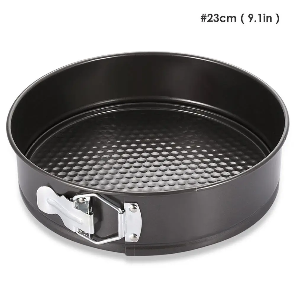 Round Cake Baking Pan Black Carbon Steel Cakes Molds Non-Stick Metal Bake Mould Removable Bottom Bakeware Cake Supplies - Цвет: 9 inch