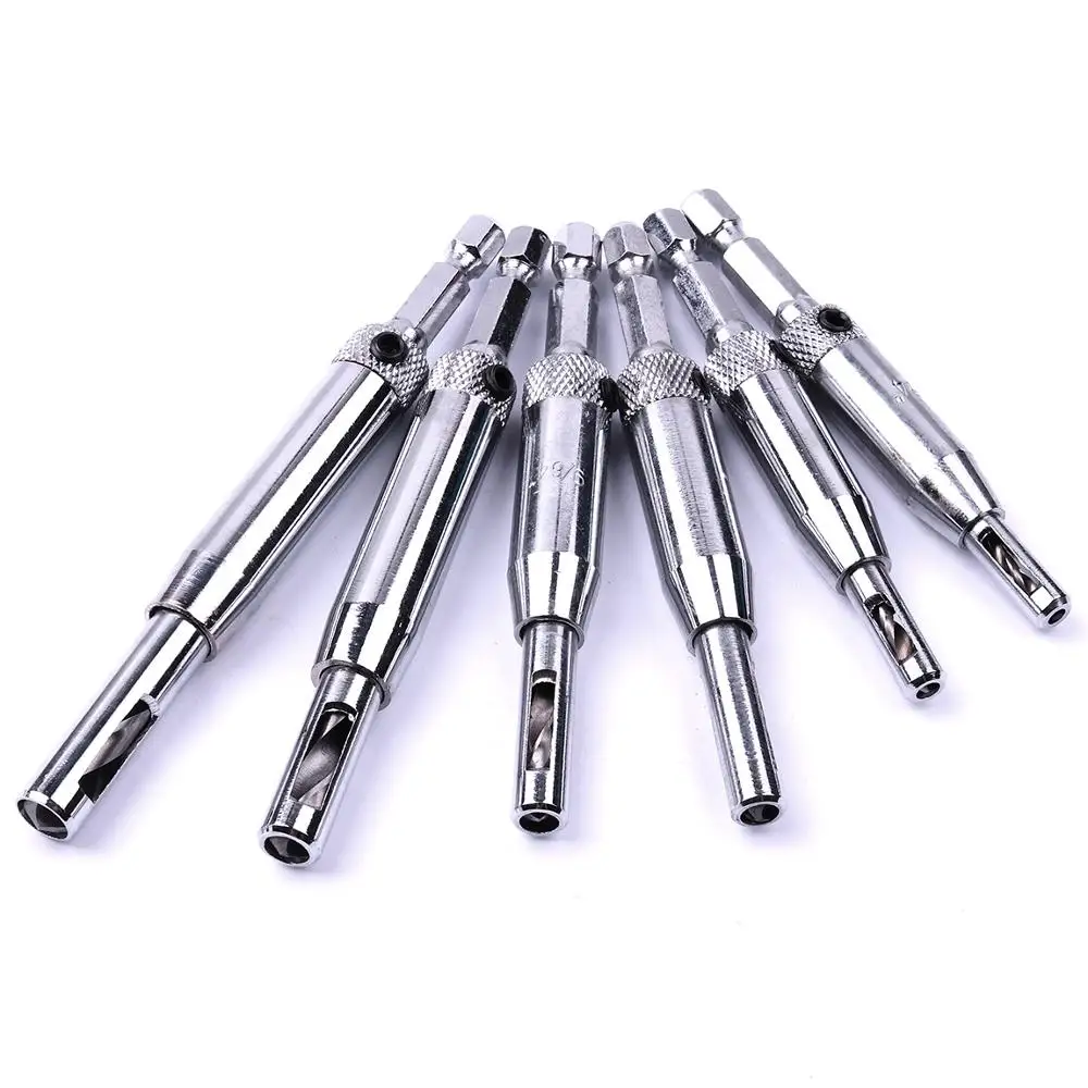 1pcs HSS Self Centering Hinge Tapper Hexagon Drill Bit Door Cabinet Woodworking Positioning Hole Puncher 2/2.8/3.5/4.5/5.1/6.3mm