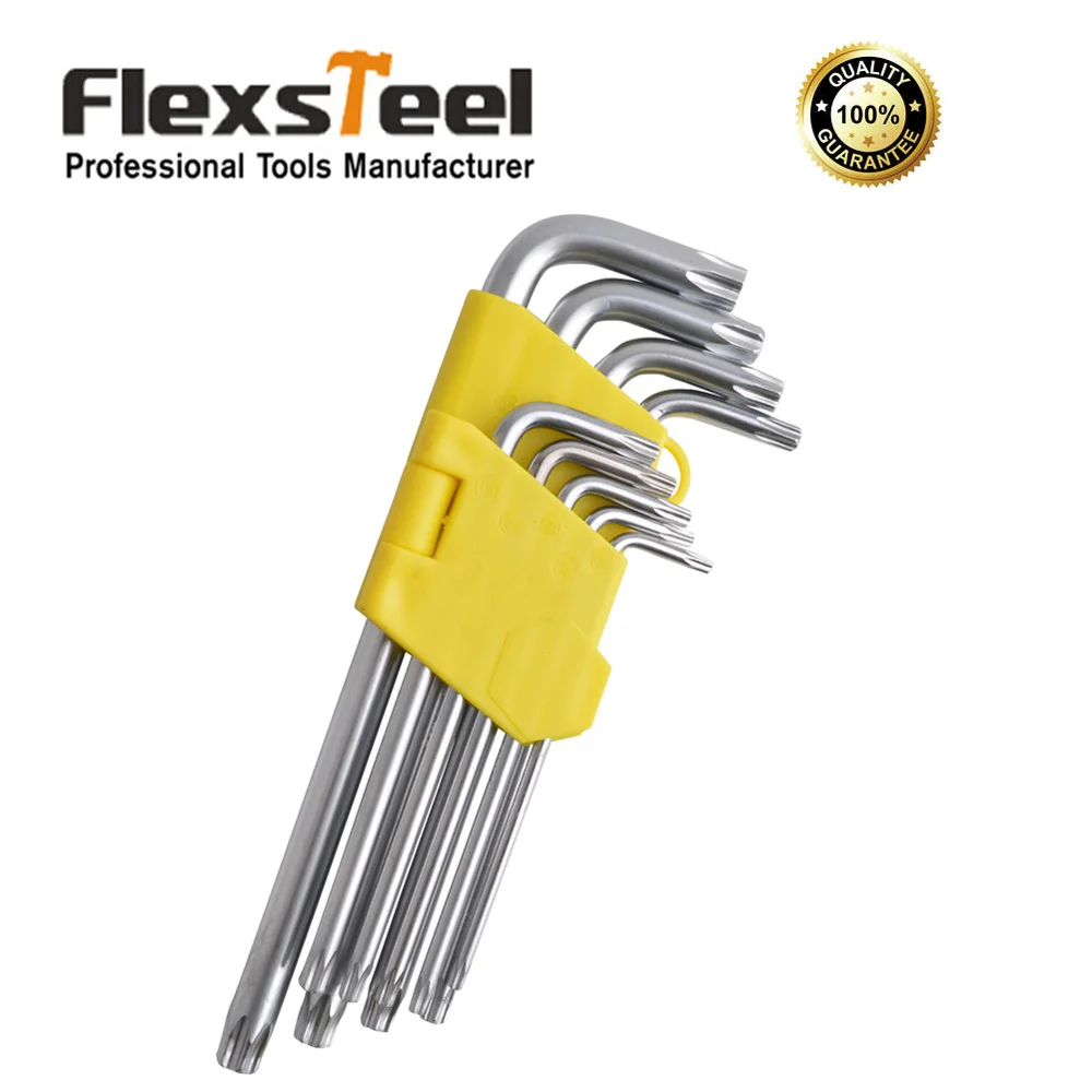 9 Pieces Torx Wrench Set Angle Wrench T10-T50 Extra Long New 9 Pieces Torx Wrench Set Angle Wrench T10-T50 Extra Long New