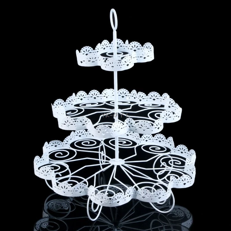 Съемный 3 слоя железная подставка под пирожные 22 кекс подстаканник поднос столик на день рождения Свадебная вечеринка украшения