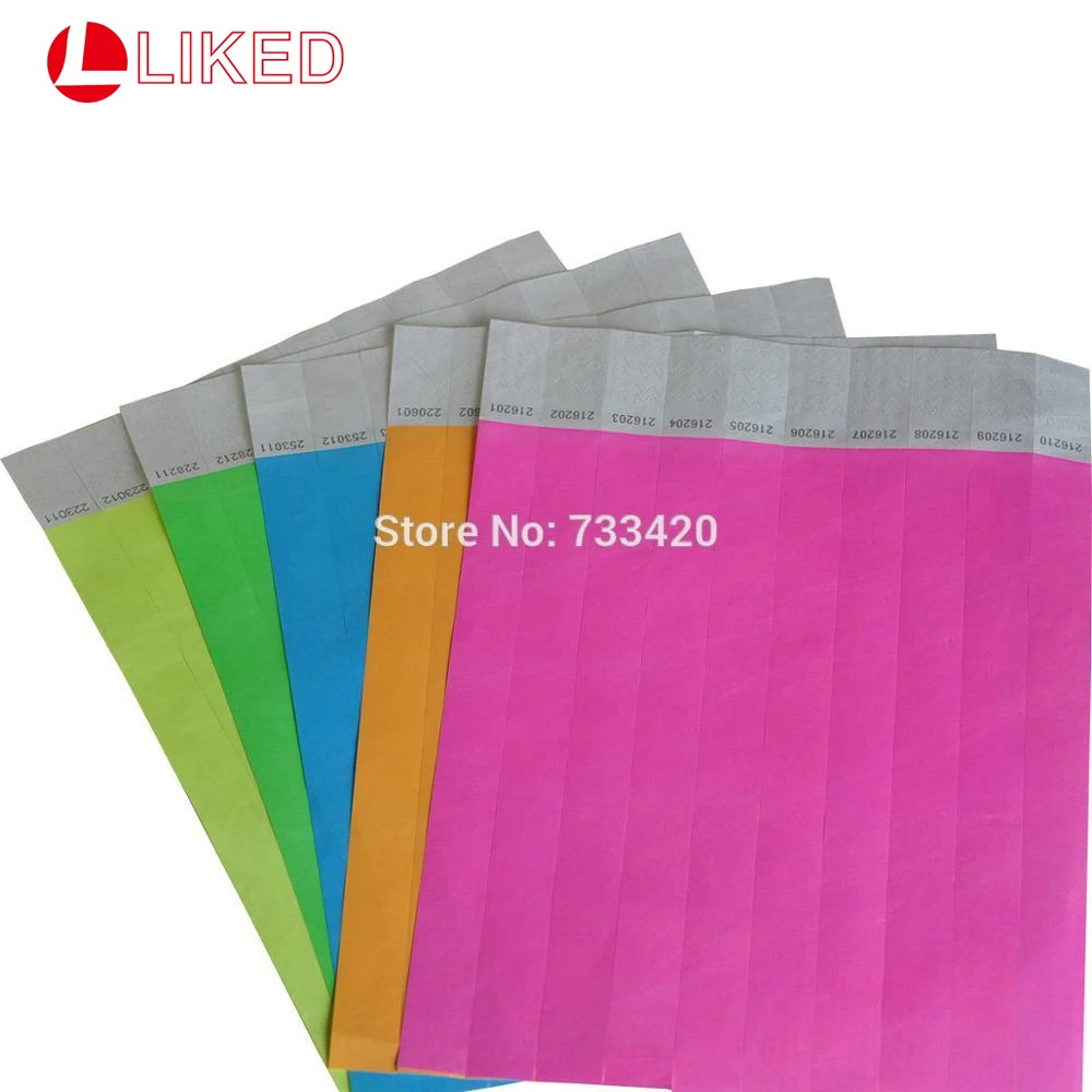 

Neon Colors 3/4 inch Tyvek Wristbands with Numbers, Wear Beautiful Color Wristbands for Parties Events 1000 Pieces