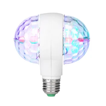 

LED 6W Rotating Bulb Light with Dual Head Magic Stage Disco Lamp Rotating Double-headed LED Stage Light Colorful Light Bulb