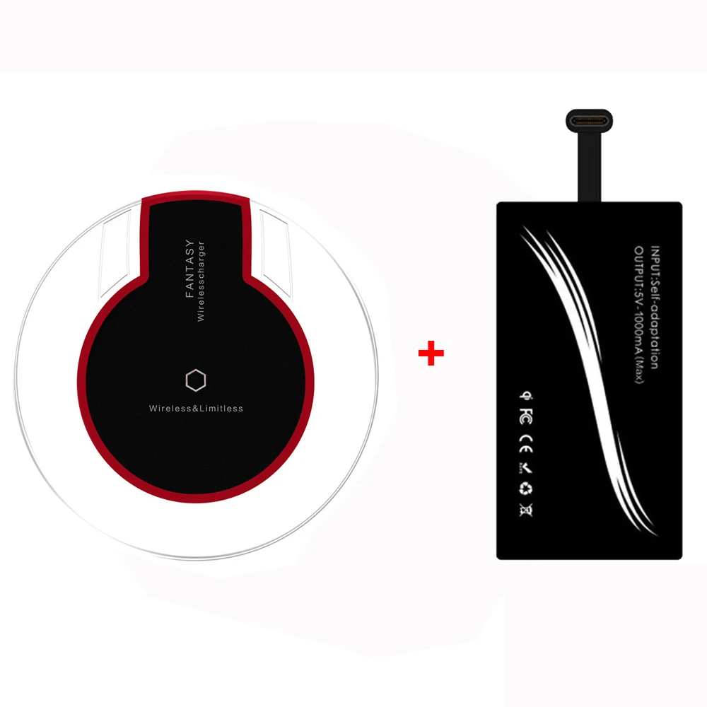 Universal Type C Qi Wireless Charging Receiver+Pad for
