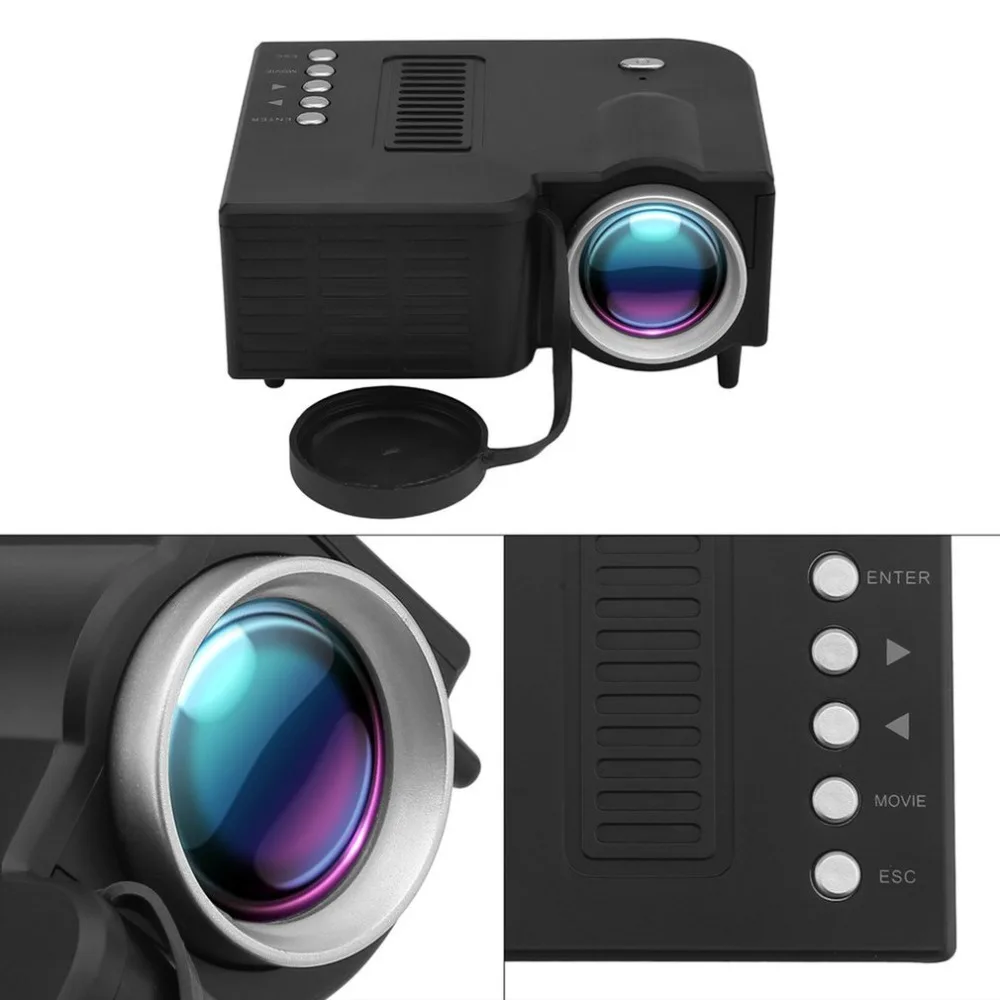 UC28B портативный HD 1080 P Мини светодиодный проектор с USB tv AV для домашнего офиса