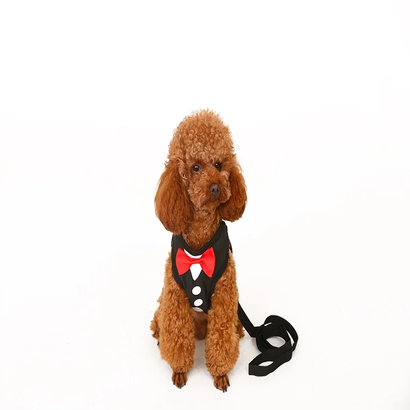 Pets Evening Dress Harnesses And Leashes Red Bow Tie Dog From Smoking Harness With Leash