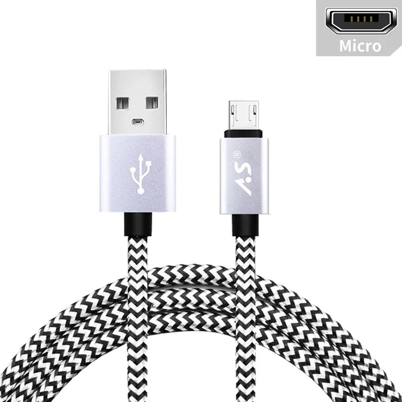 А. С. 3 в 1 USB кабель для iPhone XS X 8 7 6 5 кабель Micro usb type C кабель для samsung S9 S8 кабель для быстрой зарядки 2.4A шнур зарядного устройства - Цвет: Only Micro Silver