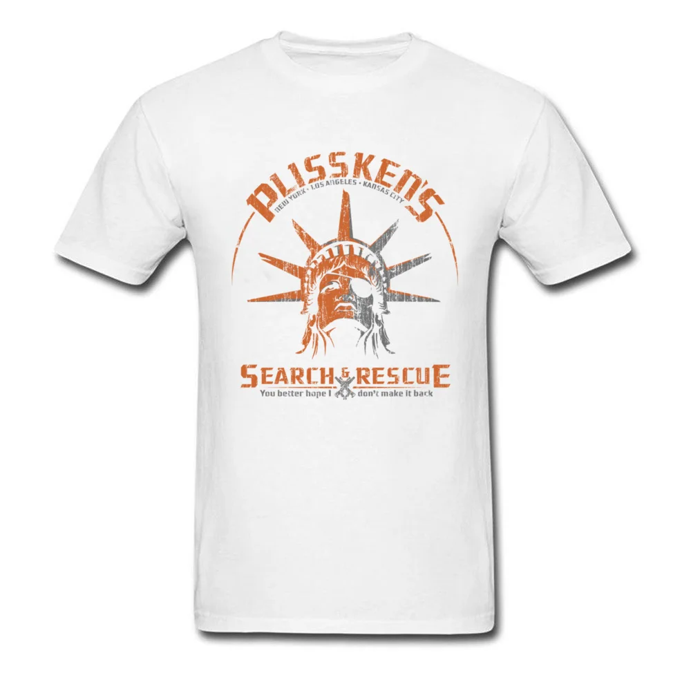 Crazy T Shirt Fashion Round Collar Plisskens Search and Rescue Cotton Fabric Student Tops Shirts Geek Short Sleeve Tee-Shirt Plisskens Search and Rescue white