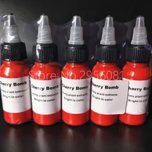 5 шт. вишня бомба цвета татуировки чернила Перманентный макияж Пигмент 30 мл/бутылка(1 унции) Краска для татуажа набор для тела Перманентный макияж