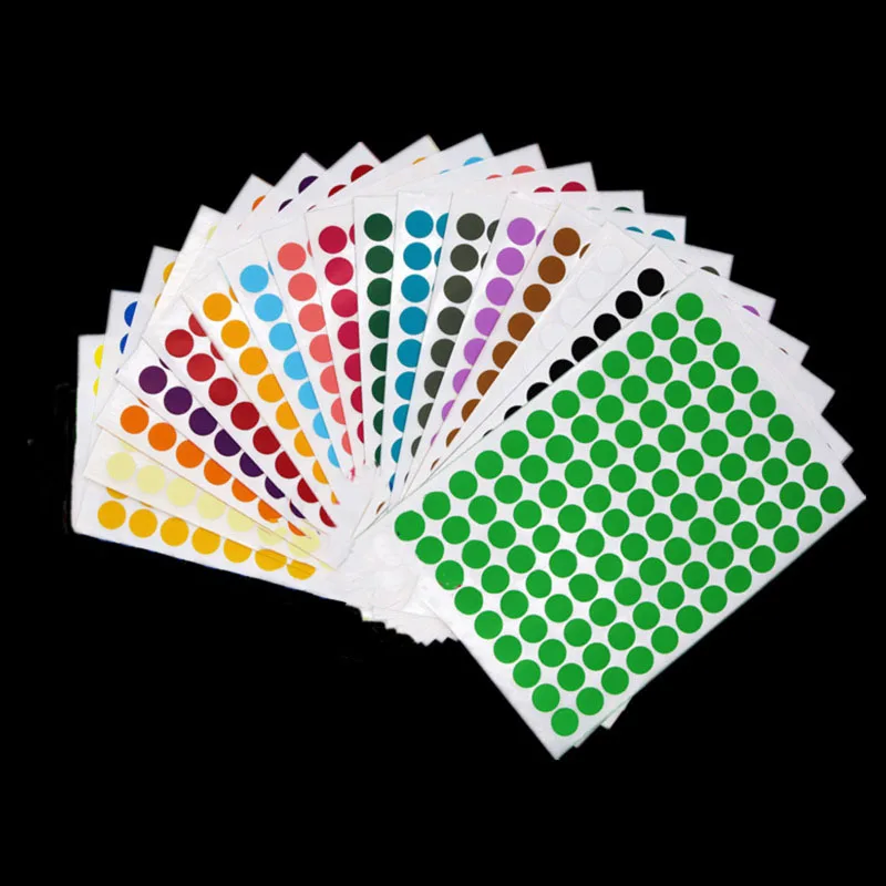 6mm 8mm 10mm 13mm 19mm 25mm 50mm 100mm Circle Round Color Coded Adhesive Label Dot Sticker