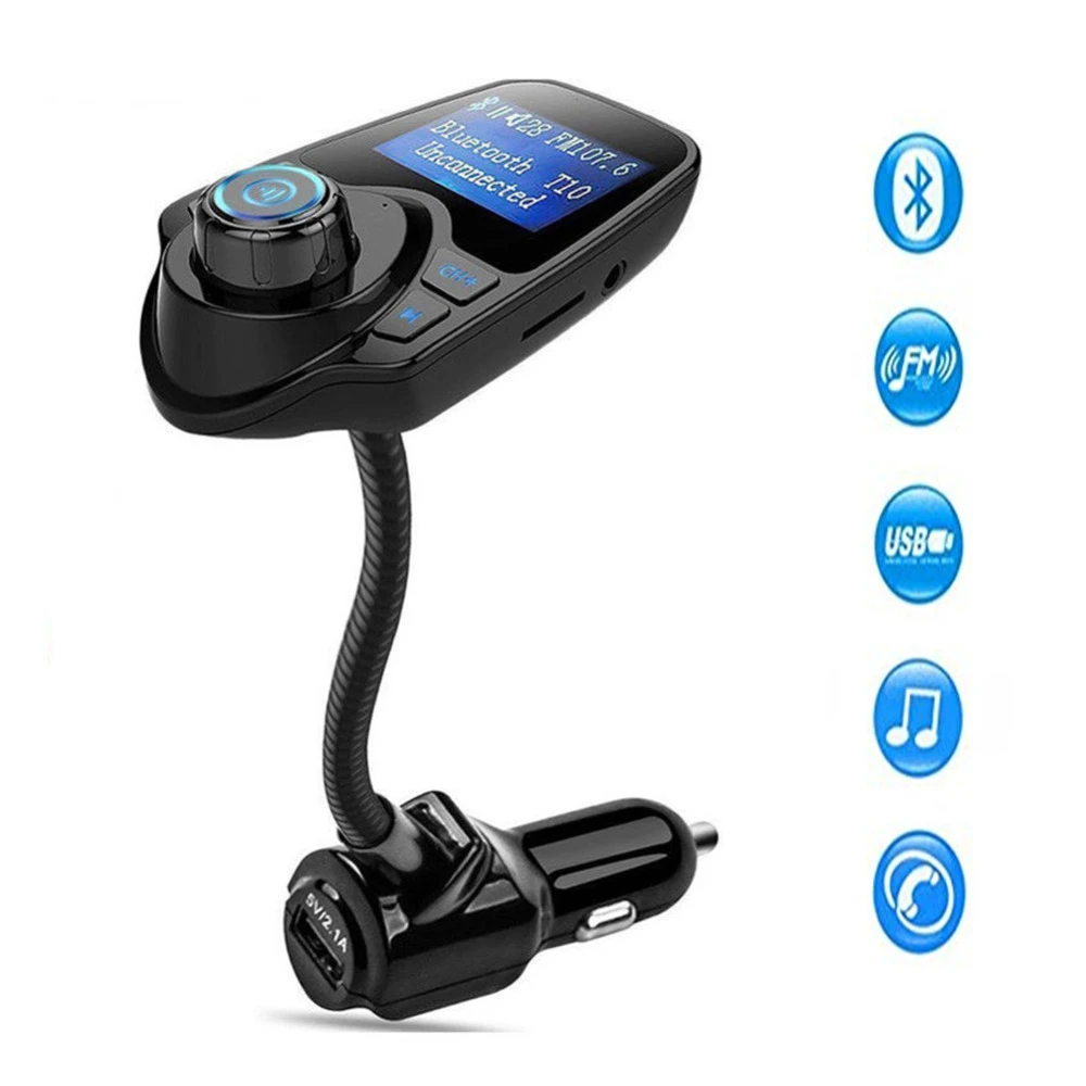 Transmisor FM inalámbrico Bluetooth para coche radio inalámbrica con TF encendedor de cigarrillos cargador MP3 manos libres ranura para tarjeta USB puerto