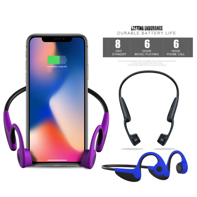 

Hand-free Headphones Wireless Bluetooth Stereo Headset With Mic Wireless Bone Conduction Sport Waterproof Bluetooth Earphone
