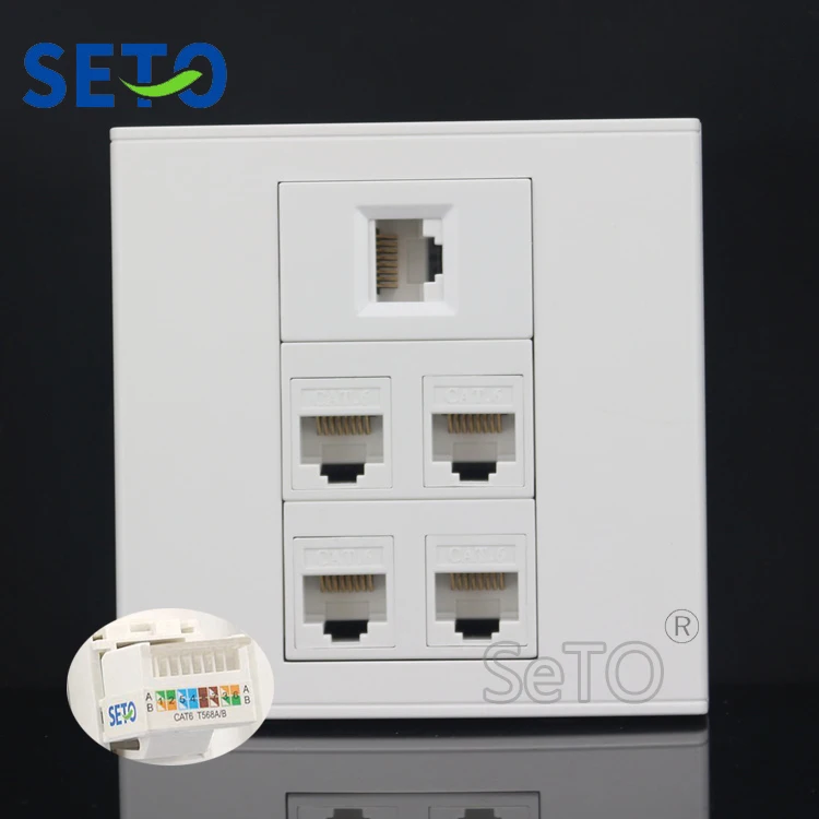 SeTo 86 Тип пять портов RJ45 Cat6 сетевая фоторозетка настенная пластина Keystone Лицевая