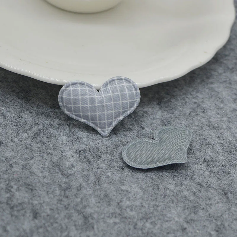 50 шт./лот 3,8*3 см Gingham Сердце Мягкие Аппликации для DIY ручной работы Детские аксессуары для волос, подарок украшения аксессуары - Цвет: 6