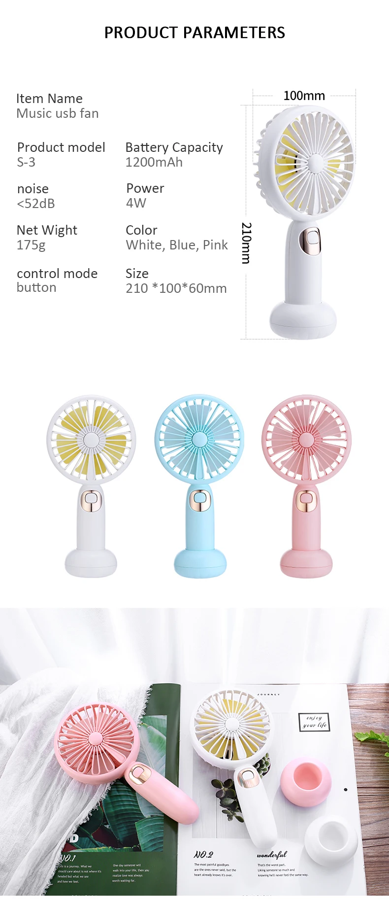 Mini Ventilador USB Fan Multifunction Rechagable Portable Bluetooth Speaker Handheld USB Cooling Fan Cooler Gadget Office Gadget