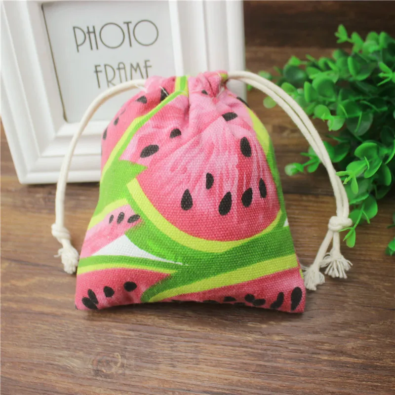 Cotton Gift Bag Korean Watermelon Pattern 14x16cm 30g 20pc/set Candy