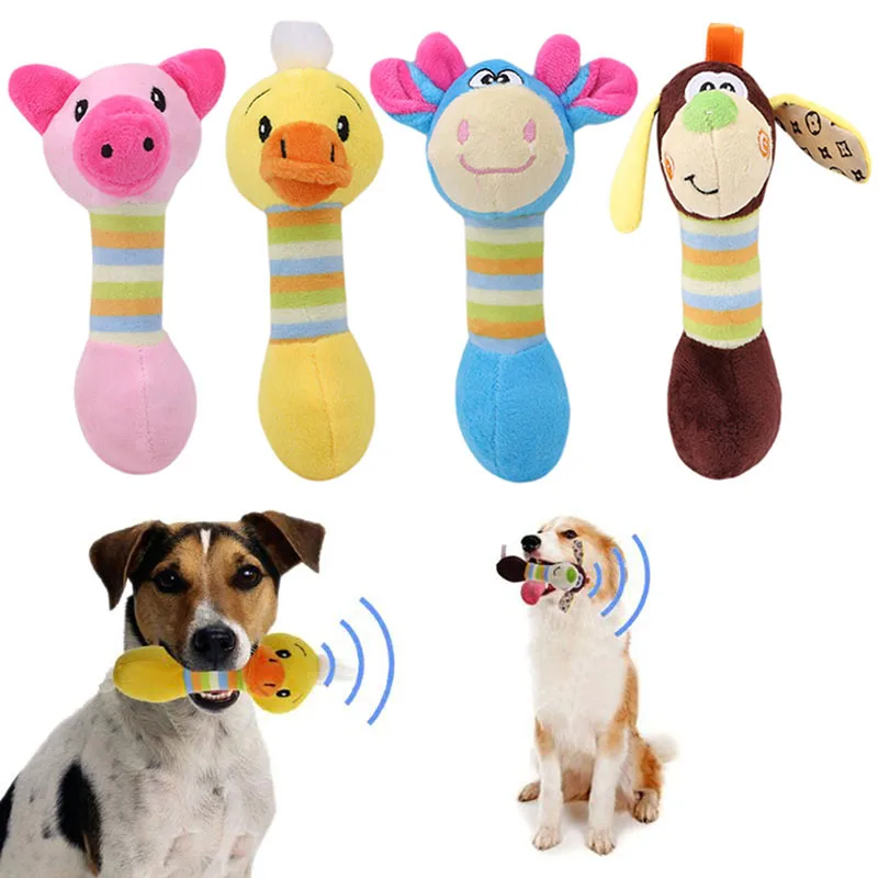 Cute Pet Dog Plush Toys Chew Squeaker Animals Pet Toys Puppy Honking
