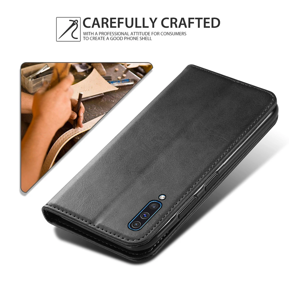 Кожаный чехол для Samsung Galaxy A50 A40 A30 A20 A10 телячья кожа PU Бумажник Флип Kickstand Броня