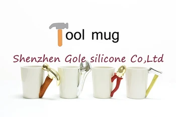 

48pcs/lot Axe Wrench Hammer Pliers Amazing Design Tool Shape Mug Ceramic Novelty Coffee Cup White Water Mug with Cool Handle