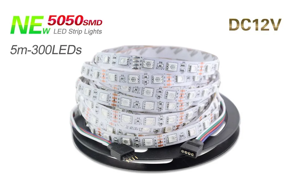 СВЕТОДИОДНАЯ лента SMD 5050 RGB, 12 В постоянного тока, гибкая, декоративная, водонепроницаемая, светодиодный, RGB/белый/теплый белый/синий/зеленый/красный