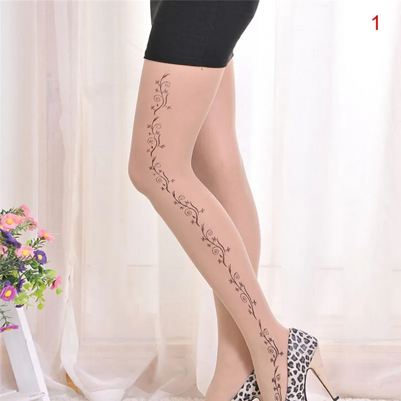 

Wholesale 6 Styles Women Sexy Tattoo Tights Hosiery Lovely Patterns Printed Pantyhose