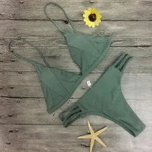 2018 hot sale solid micro bikinis tankini swimsuit female braided rope bottom swimming suit for women