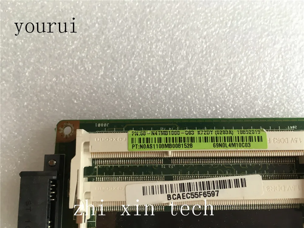 Yourui для ASUS оригинальная материнская плата для ноутбука K72DY материнская плата REV 2,0 неинтегрированная тестовая все функции