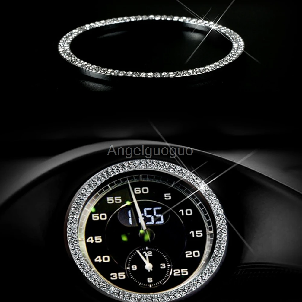 Angelguoguo Car Console clock watches time decoration ring cover sticker For Porsche Panamera Cayenne 911 Macan Boxster Cayman