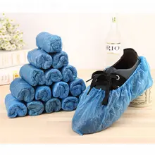 Лидер продаж 100 одноразовые Пластик синий нескользящий бахилы очистка галоши защитный водонепроницаемые чехлы для обуви дома галоши